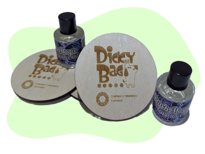 Wooden Reusable Bag Freshner - detail view - dog bag freshener | Dicky Bag