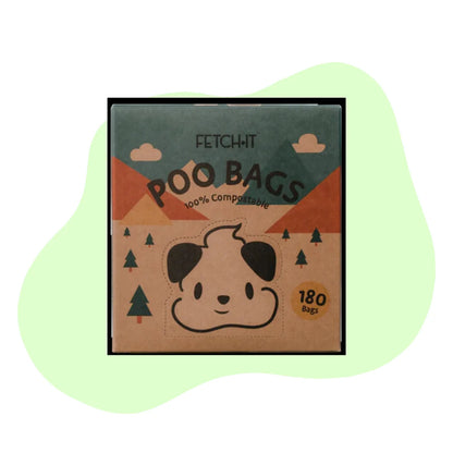 Fetch-It Compostable Poop Bags - close up - dog poo bag refill | Dicky Bag